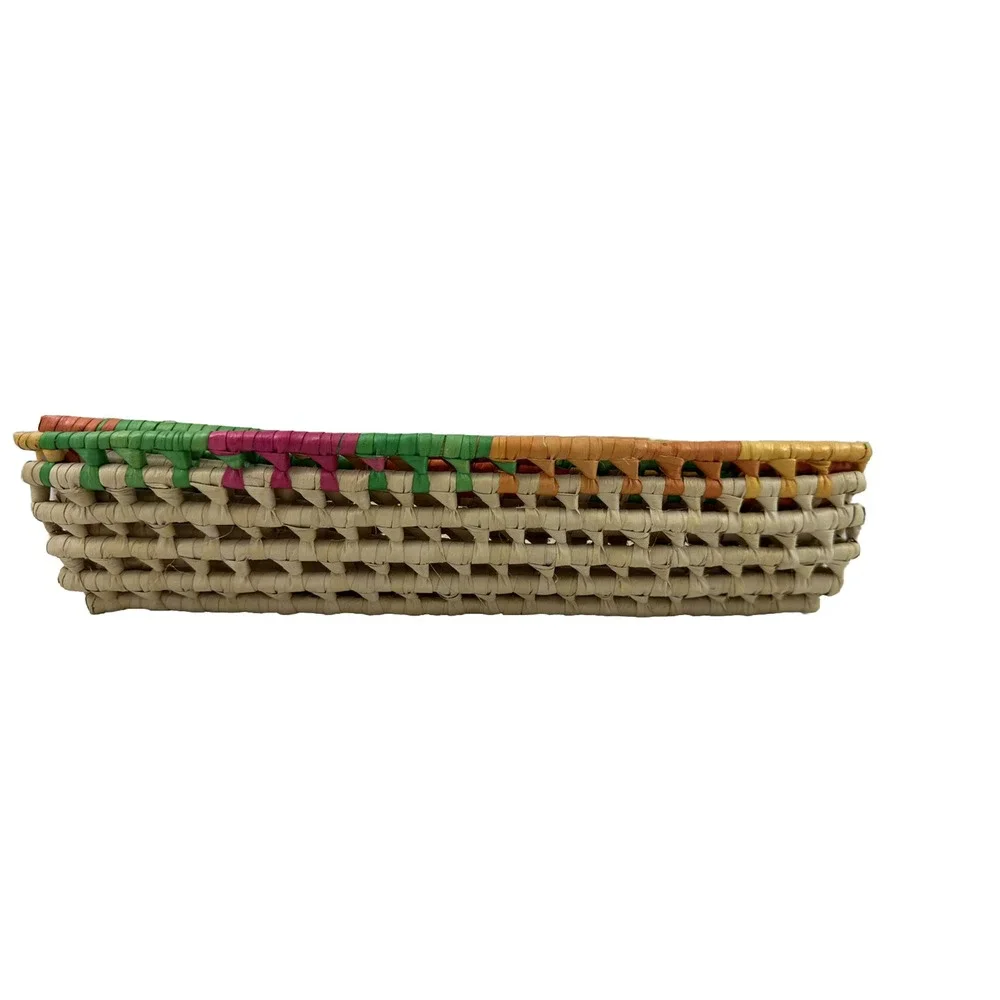 Nesting Woven Raffia? Baskets Rectangular Casserole Colorful Fiesta Set of 3
